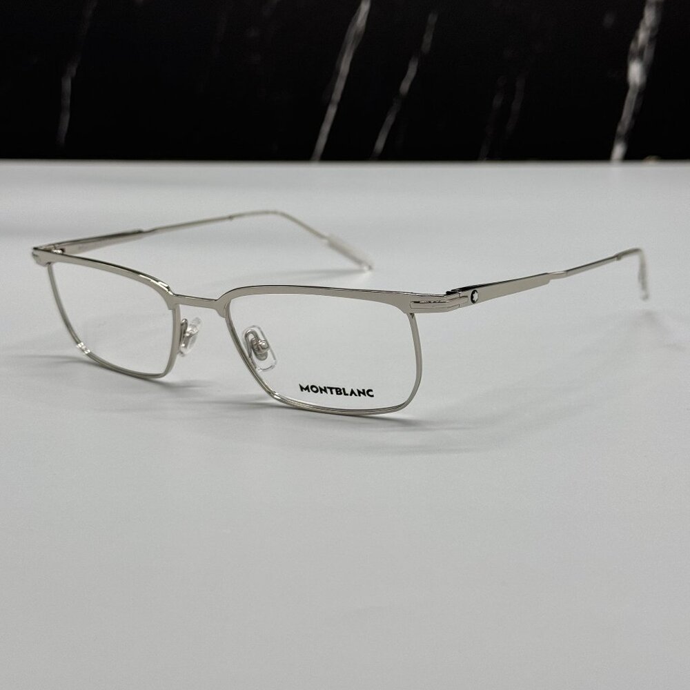 NEW MONTBLANC EYEGLASSES SILVER MEN EYEWEAR MONTBLANC MB0219O 001